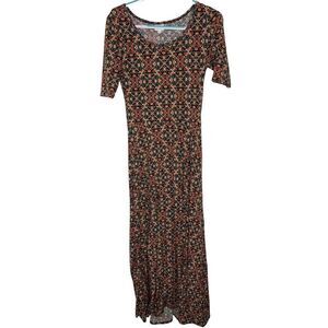 LuLaRoe Women's Size Medium Maxi Dress Full Length Floral Short Sleeves